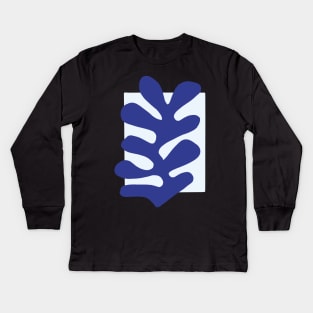 Blue Leaf Painting Kids Long Sleeve T-Shirt